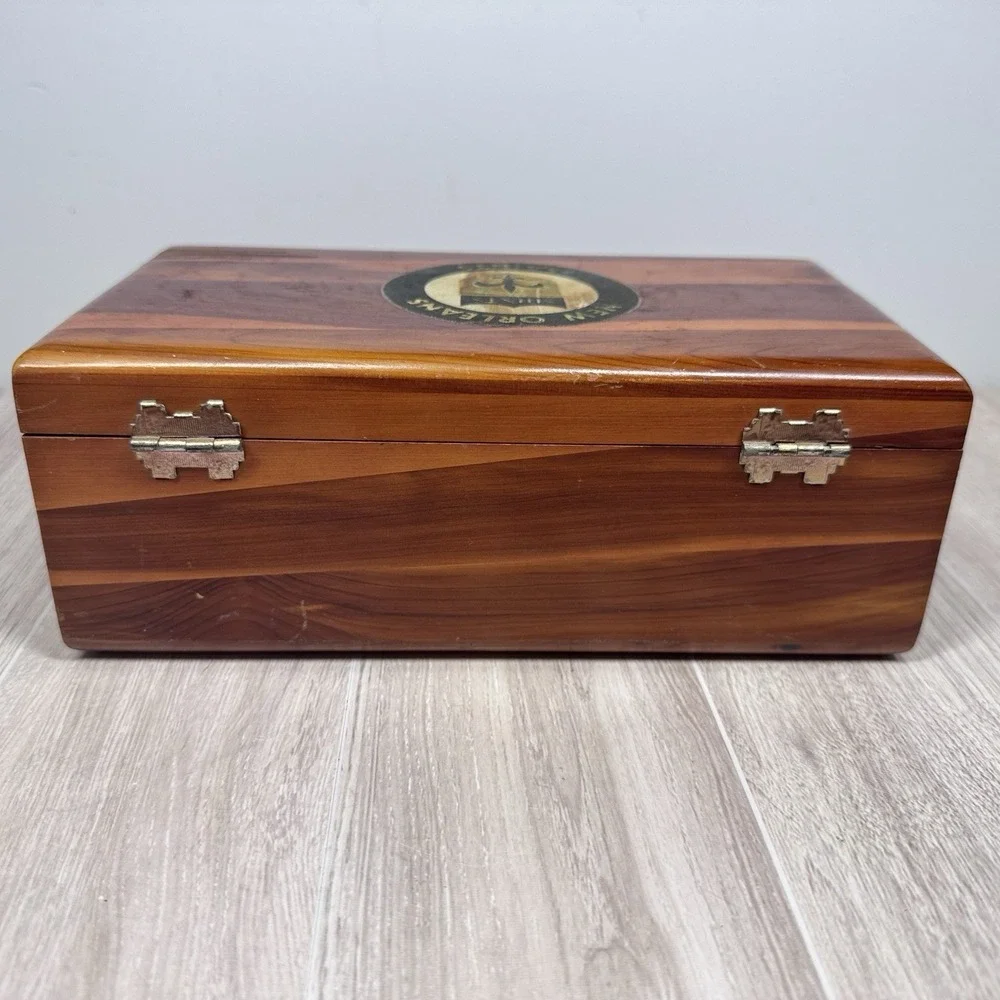Handmade Cedar Jewelry Box Signed‎ MW Major Moultrie GA Wood Keepsake 9.5in